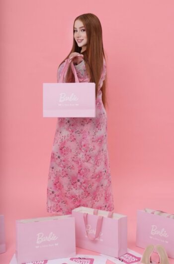 Royal Pink Mukhawar with Silver Embellishments