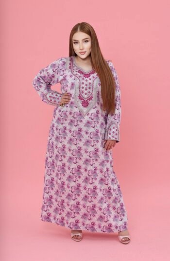 Purple with silver design